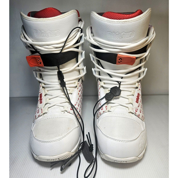ThirtyTwo Lashed Women's Snowboard Boots Size 7.5 White with Red Gem Accents - Picture 1 of 10